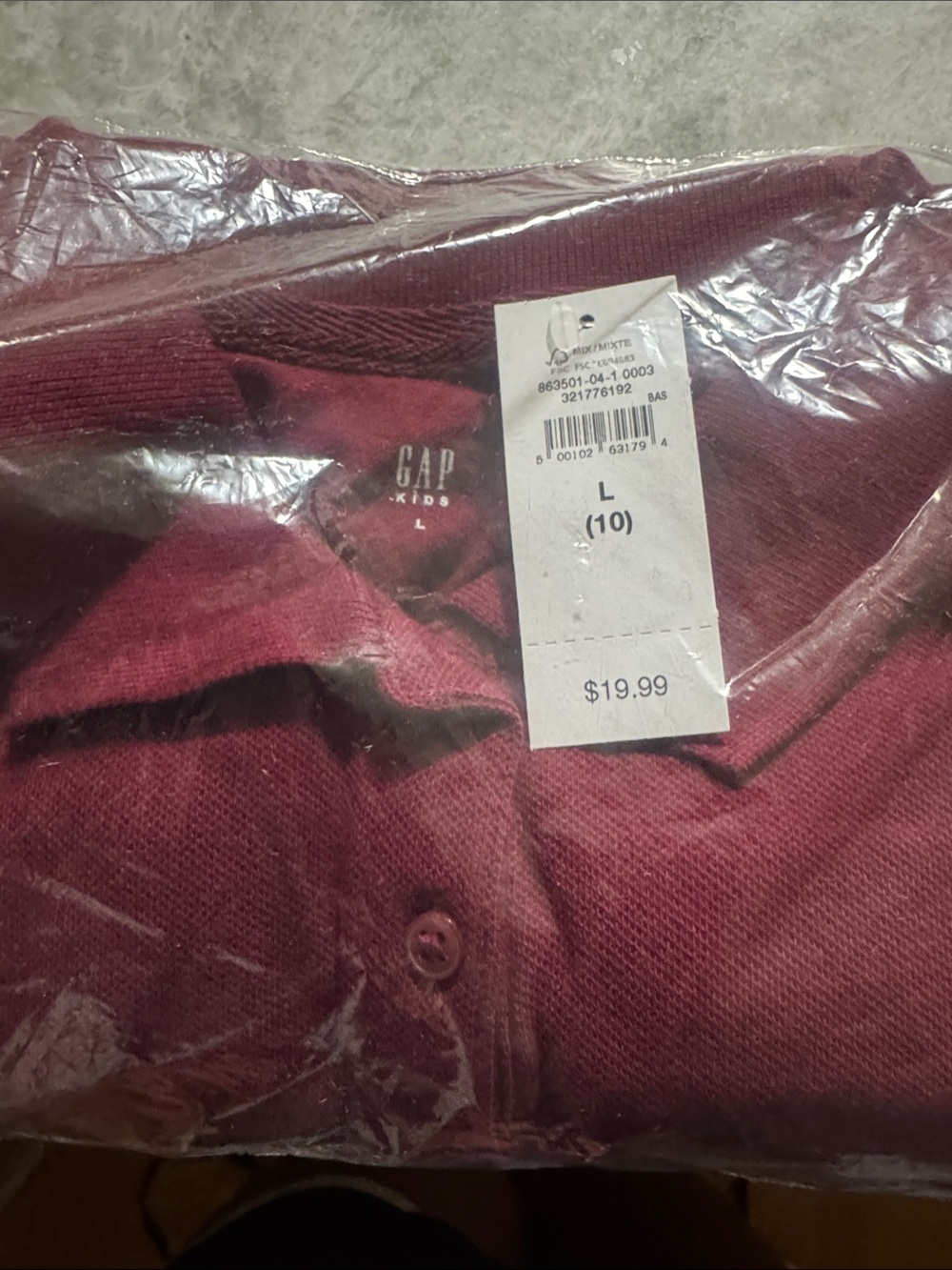 GAP Kids Burgundy Polo Shirt 5 packs !!! Brand new
